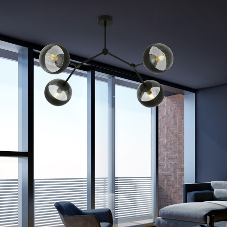 Lampa sufitowa  SPACE 4 BLACK/STRIPE 1135/4 EMIBIG