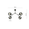 Lampa sufitowa  SPACE 4 BLACK/STRIPE 1135/4 EMIBIG