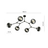 Lampa sufitowa  SPACE 6 BLACK/STRIPE 1135/6 EMIBIG