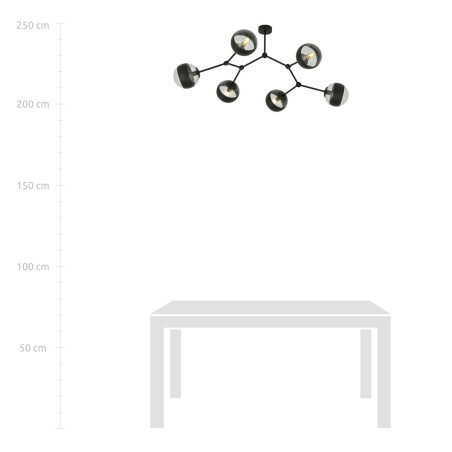 Lampa sufitowa  SPACE 6 BLACK/STRIPE 1135/6 EMIBIG