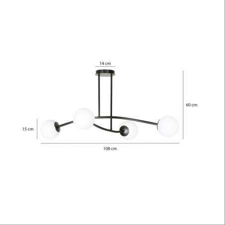 Lampa sufitowa  HALLDOR 4 BLACK 1024/4 EMIBIG