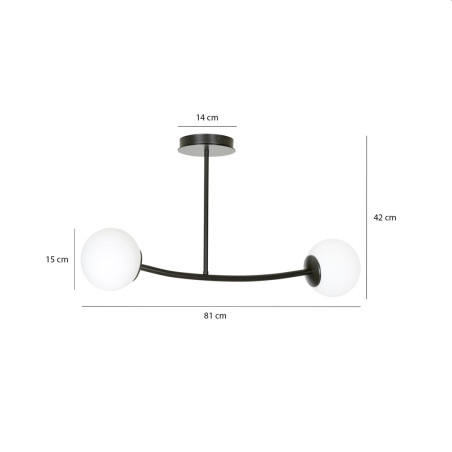 Lampa sufitowa  HALLDOR 2 BLACK 1024/2 EMIBIG