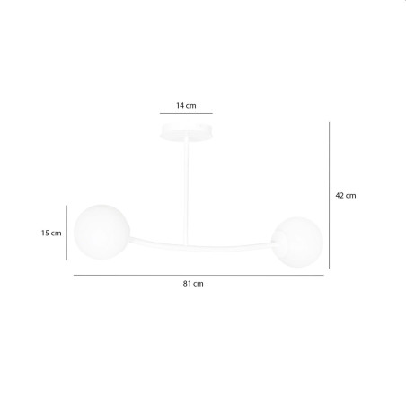 Lampa sufitowa  HALLDOR 2 WHITE 1025/2 EMIBIG