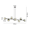 Lampa wisząca  ROSSI 8 BL GRAFIT 875/8 EMIBIG