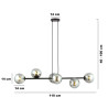 Lampa wisząca  ROSSI 6 BL GRAFIT 875/6 EMIBIG