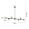Lampa wisząca  ROSSI 8 BL TRANSPARENT 874/8 EMIBIG