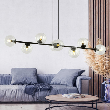 Lampa wisząca  ROSSI 8 BL TRANSPARENT 874/8 EMIBIG
