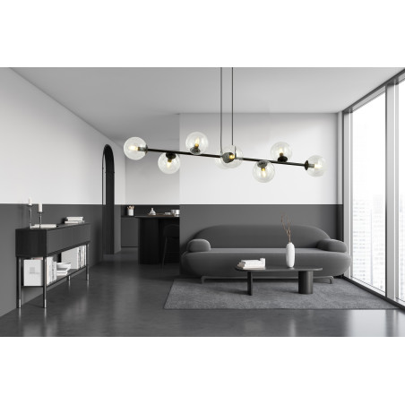 Lampa wisząca  ROSSI 8 BL TRANSPARENT 874/8 EMIBIG