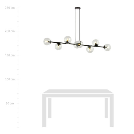 Lampa wisząca  ROSSI 8 BL TRANSPARENT 874/8 EMIBIG