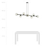 Lampa wisząca  ROSSI 8 BL TRANSPARENT 874/8 EMIBIG
