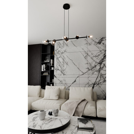 Lampa wisząca  ROSSI 6 BL TRANSPARENT 874/6 EMIBIG