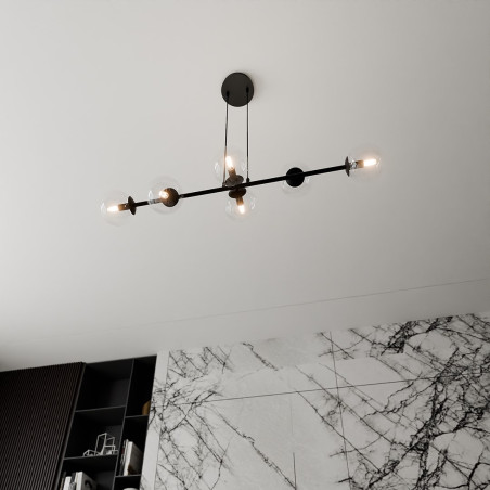 Lampa wisząca  ROSSI 6 BL TRANSPARENT 874/6 EMIBIG