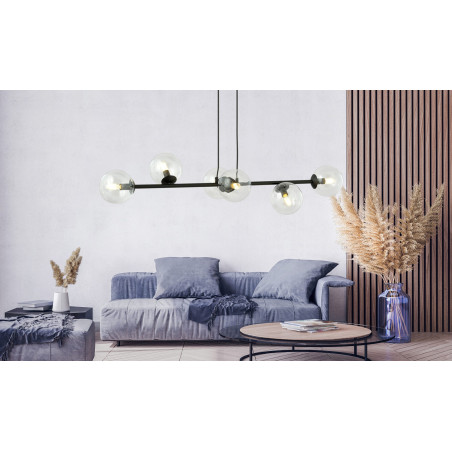 Lampa wisząca  ROSSI 6 BL TRANSPARENT 874/6 EMIBIG