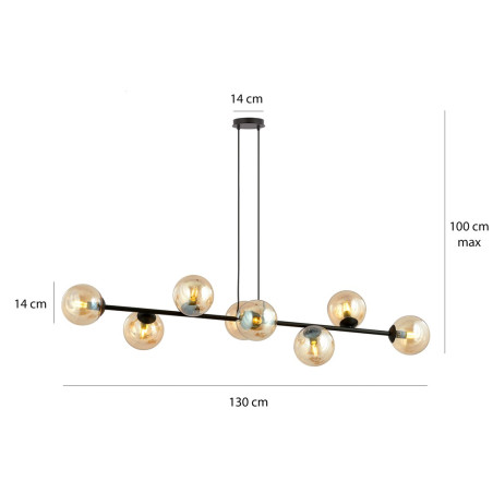 Lampa wisząca  ROSSI 8 BL MIODOWY 876/8 EMIBIG