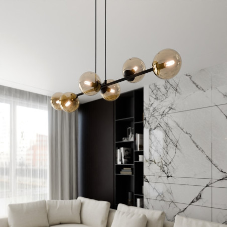 Lampa wisząca  ROSSI 6 BL MIODOWY 876/6 EMIBIG