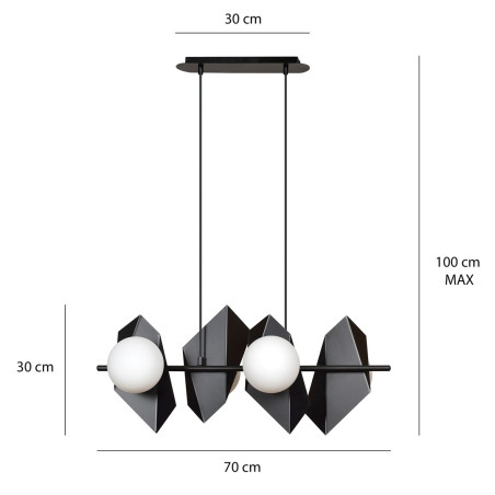 Lampa wisząca  DRIFTON 4 BLACK 636/4 EMIBIG