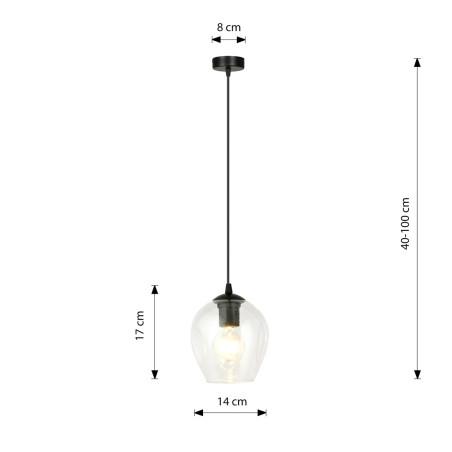 Lampa wisząca  ISTAR 1 BL TRANSPARENT 679/1 EMIBIG