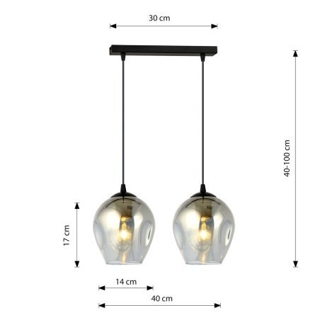 Lampa wisząca  ISTAR 2 BL GRAFIT 680/2 EMIBIG