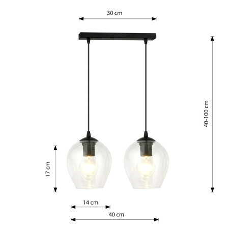 Lampa wisząca  ISTAR 2 BL TRANSPARENT 679/2 EMIBIG