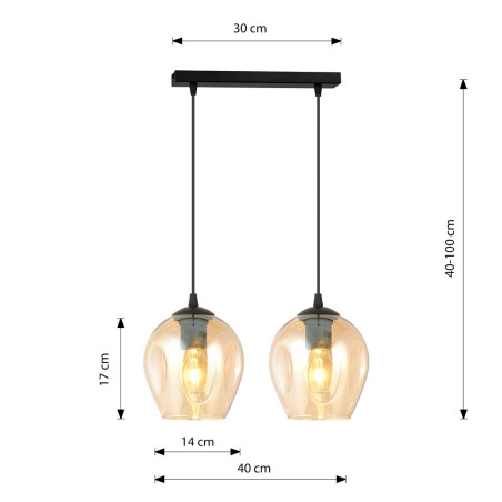 Lampa wisząca  ISTAR 2 BL MIODOWY 677/2 EMIBIG