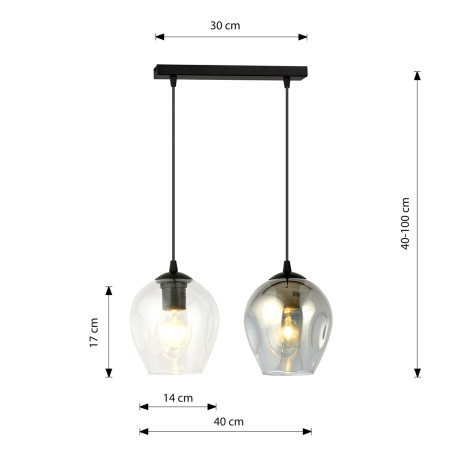 Lampa wisząca  ISTAR 2 BL MIX 682/2 EMIBIG