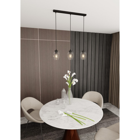Lampa wisząca  ISTAR 3 BL TRANSPARENT 679/3 EMIBIG