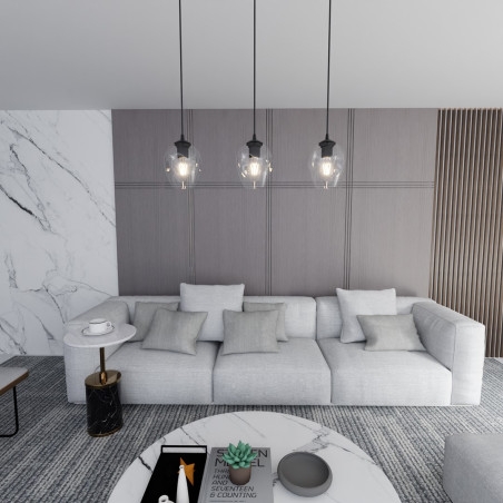 Lampa wisząca  ISTAR 3 BL TRANSPARENT 679/3 EMIBIG