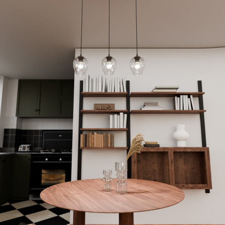 Lampa wisząca  ISTAR 3 BL TRANSPARENT 679/3 EMIBIG