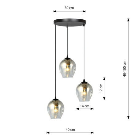 Lampa wisząca  ISTAR 3 BL PREMIUM GRAFIT 680/3PREM EMIBIG