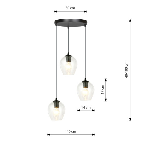 Lampa wisząca  ISTAR 3 BL PREMIUM TRANSPARENT 679/3PREM EMIBIG