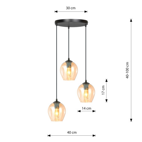 Lampa wisząca  ISTAR 3 BL PREMIUM MIODOWY 681/3PREM EMIBIG