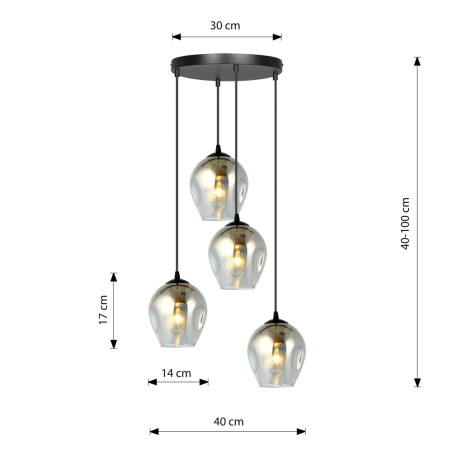 Lampa wisząca  ISTAR 4 BL PREMIUM GRAFIT 680/4PREM EMIBIG