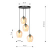 Lampa wisząca  ISTAR 4 BL PREMIUM MIODOWY 681/4PREM EMIBIG