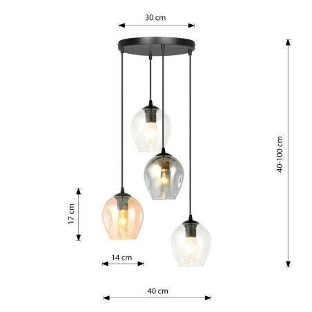 Lampa wisząca  ISTAR 4 BL PREMIUM MIX 682/4PREM EMIBIG