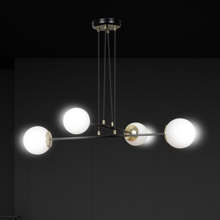 Lampa wisząca OGNIS 4 BLACK 966/4 EMIBIG