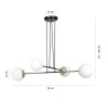 Lampa wisząca OGNIS 4 BLACK 966/4 EMIBIG