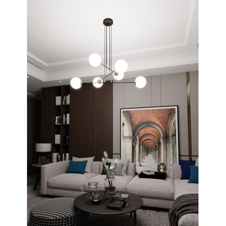 Lampa wisząca OGNIS 6 BLACK 966/6 EMIBIG