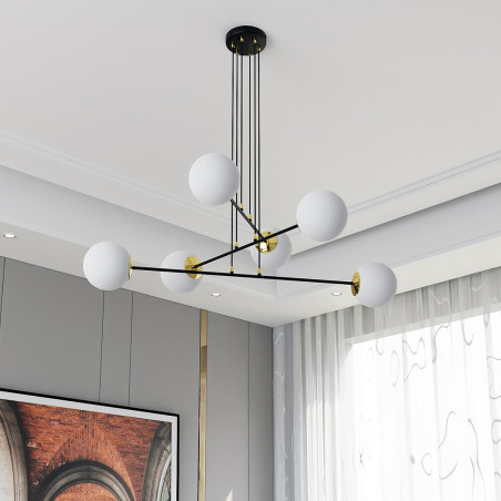 Lampa wisząca OGNIS 6 BLACK 966/6 EMIBIG