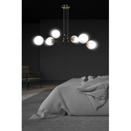 Lampa wisząca OGNIS 6 BLACK 966/6 EMIBIG
