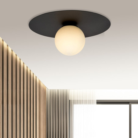 Lampa sufitowa  SOLAR 1 BLACK/OPAL 1127/1 EMIBIG