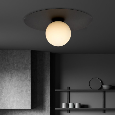 Lampa sufitowa  SOLAR 1 BLACK/OPAL 1127/1 EMIBIG