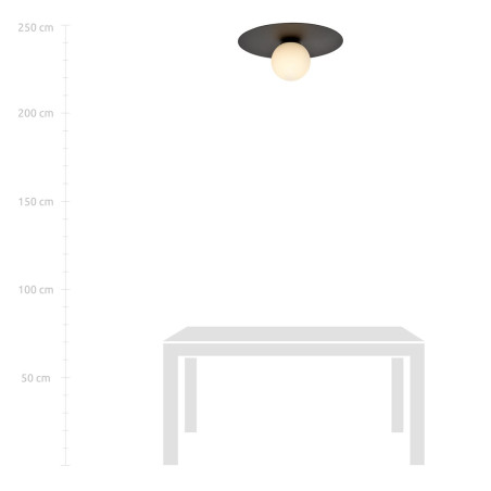 Lampa sufitowa  SOLAR 1 BLACK/OPAL 1127/1 EMIBIG