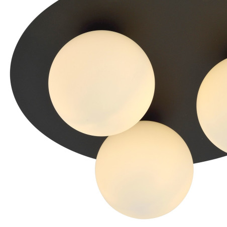 Lampa sufitowa  SOLAR 3 BLACK/OPAL 1127/3 EMIBIG