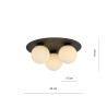 Lampa sufitowa  SOLAR 3 BLACK/OPAL 1127/3 EMIBIG