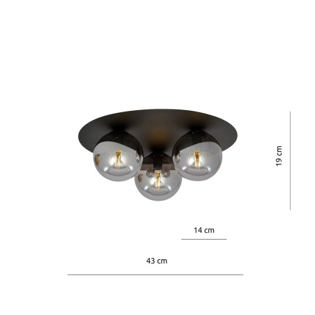 Lampa sufitowa  SOLAR 3 BLACK/GRAFIT 1128/3 EMIBIG