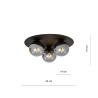 Lampa sufitowa  SOLAR 3 BLACK/GRAFIT 1128/3 EMIBIG