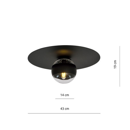 Lampa sufitowa  SOLAR 1 BLACK/STRIPE 1129/1 EMIBIG