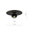 Lampa sufitowa  SOLAR 1 BLACK/STRIPE 1129/1 EMIBIG