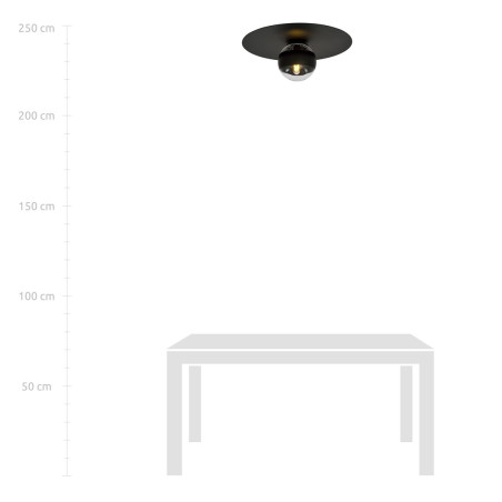 Lampa sufitowa  SOLAR 1 BLACK/STRIPE 1129/1 EMIBIG