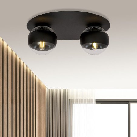 Lampa sufitowa  SOLAR 2 BLACK/STRIPE 1129/2 EMIBIG